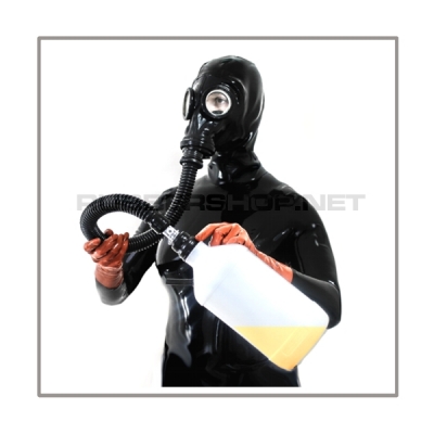 M41-GP5 gasmask-system BUBBLE-LB-M with separate openface-hood, inhalerset, tube- and rebreathing-bag-set